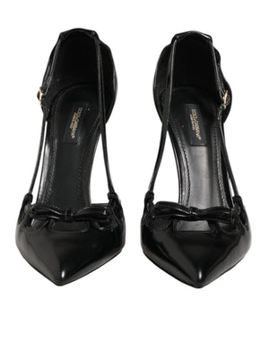 Schwarze Lackleder-Pumps mit hohem Absatz