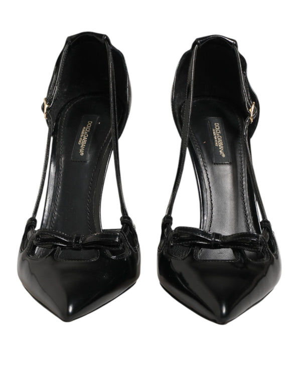 Schwarze Lackleder-Pumps mit hohem Absatz