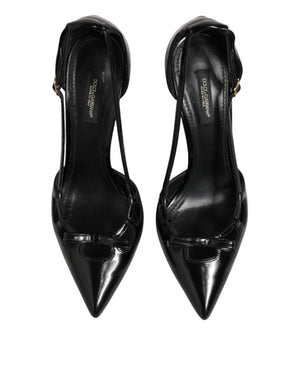 Schwarze Lackleder-Pumps mit hohem Absatz