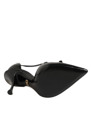 Schwarze Lackleder-Pumps mit hohem Absatz