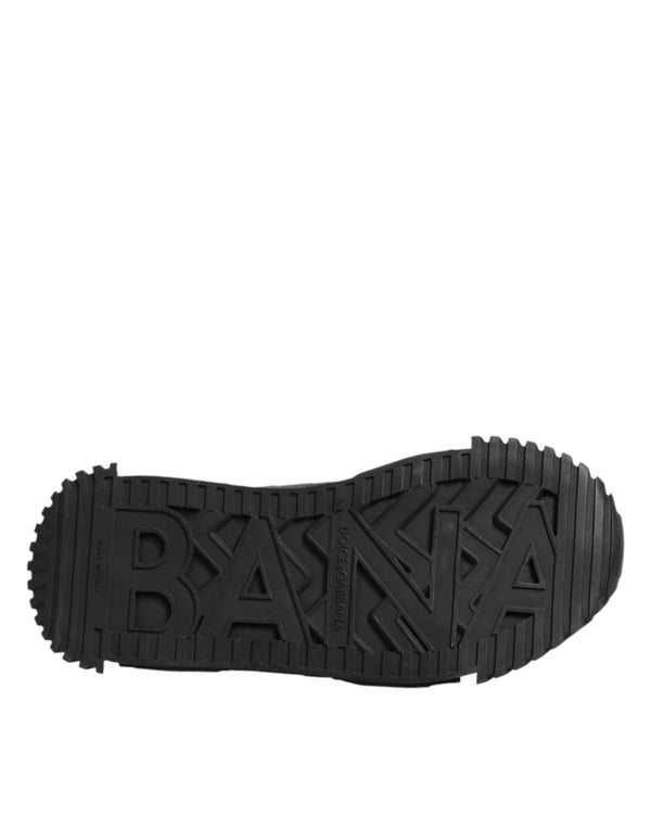 Schwarze Logo-Spitzen-Sneaker NS1