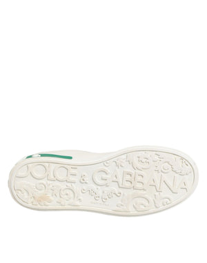 Weiße und grüne Sneakers aus Leder