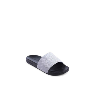 Schwarze Polyurethan-Sandalen