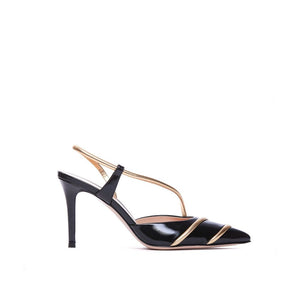 Schwarze High Heels aus Lammleder