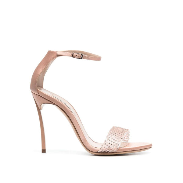 Beige Seiden-Stilettos