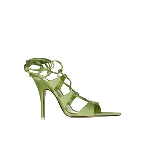 Grüne Seiden-Stilettos