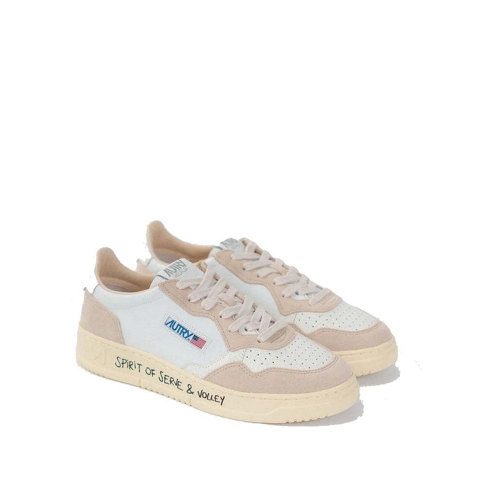 Weiße Ziegenleder-Sneakers