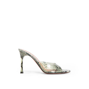 Grüne PVC-Stilettosandalen