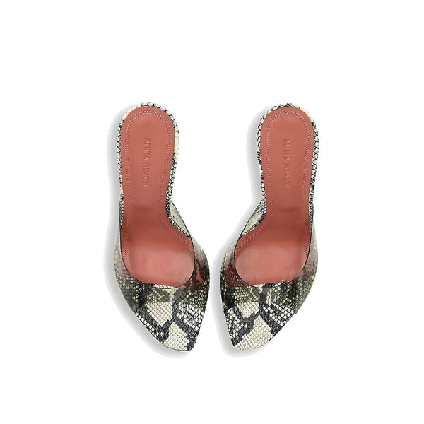 Grüne PVC-Stilettosandalen