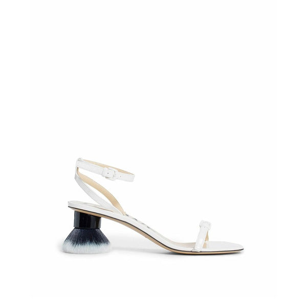 Weiße Stiletto-Sandalen aus Lammleder