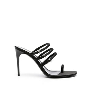 Schwarze Seiden-Stilettos