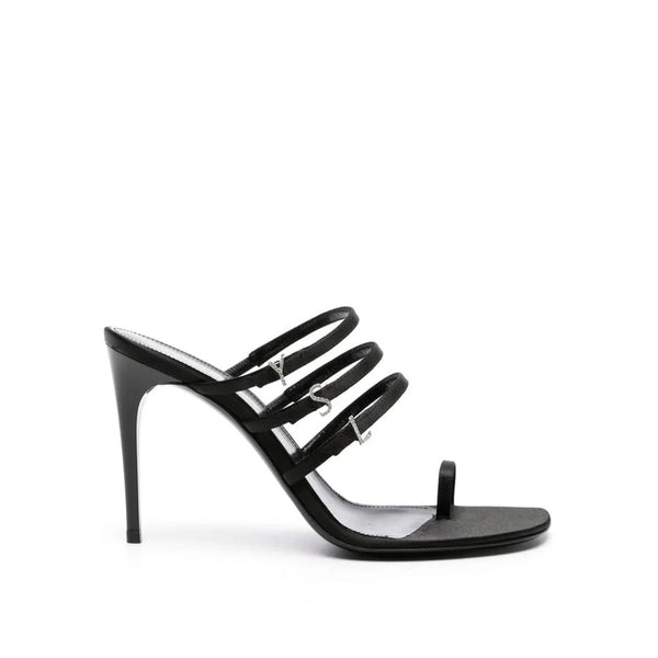 Schwarze Seiden-Stilettos