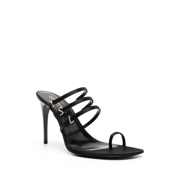 Schwarze Seiden-Stilettos