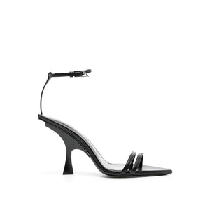 Schwarze Seiden-Stilettos