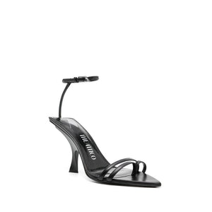 Schwarze Seiden-Stilettos