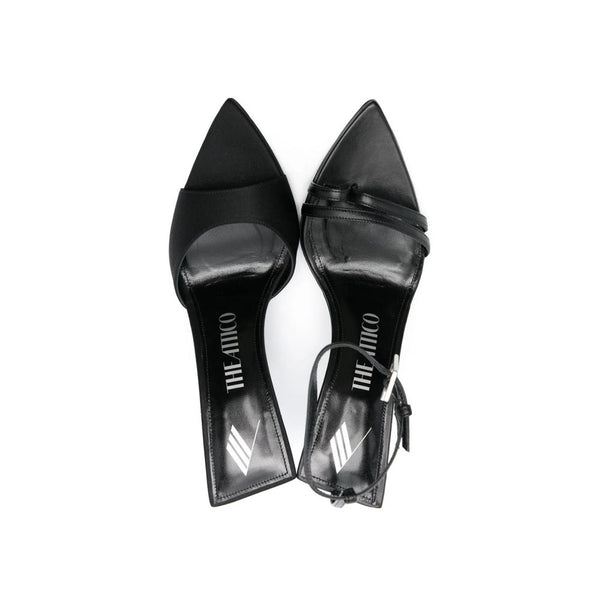 Schwarze Seiden-Stilettos