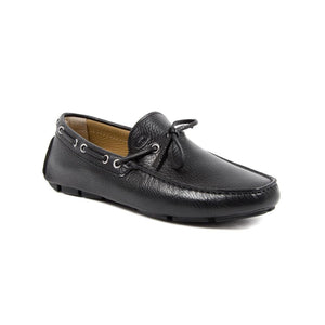 Schwarze Leder-Slipper