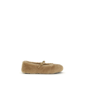 Beige Ballett-Flats aus Lammleder Ovis Aries Aries