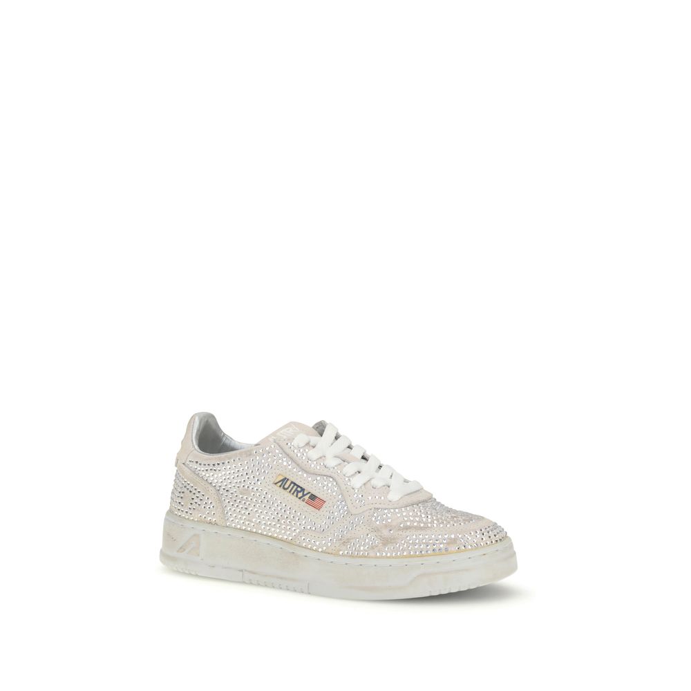 Weiße Gummisohle Sneakers mit niedrigem Schaft