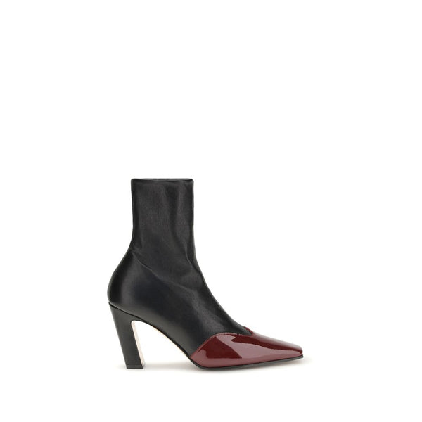 Schwarze Leder-Ankle-Boots