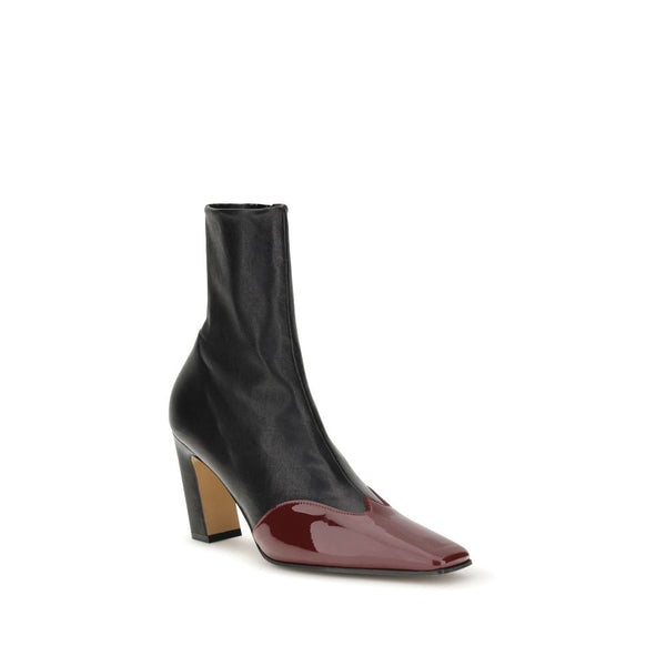 Schwarze Leder-Ankle-Boots