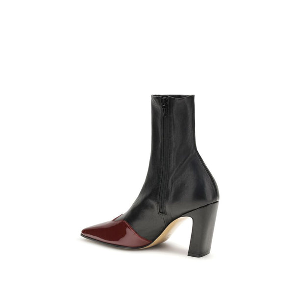 Schwarze Leder-Ankle-Boots