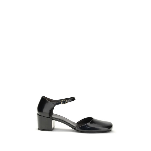 Schwarze Gummipumps mit Mittelabsatz