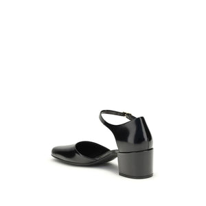 Schwarze Gummipumps mit Mittelabsatz