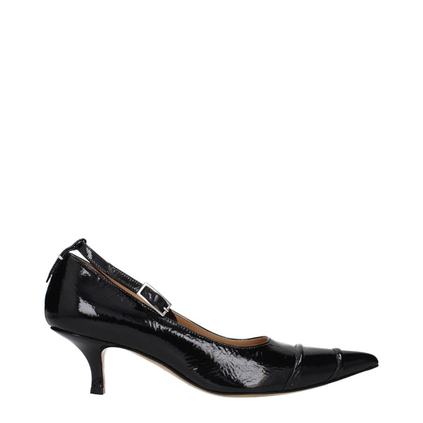 Schwarze Lederpumps