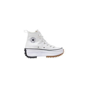 Weiße Stoff-Sneaker mit dicker Sohle