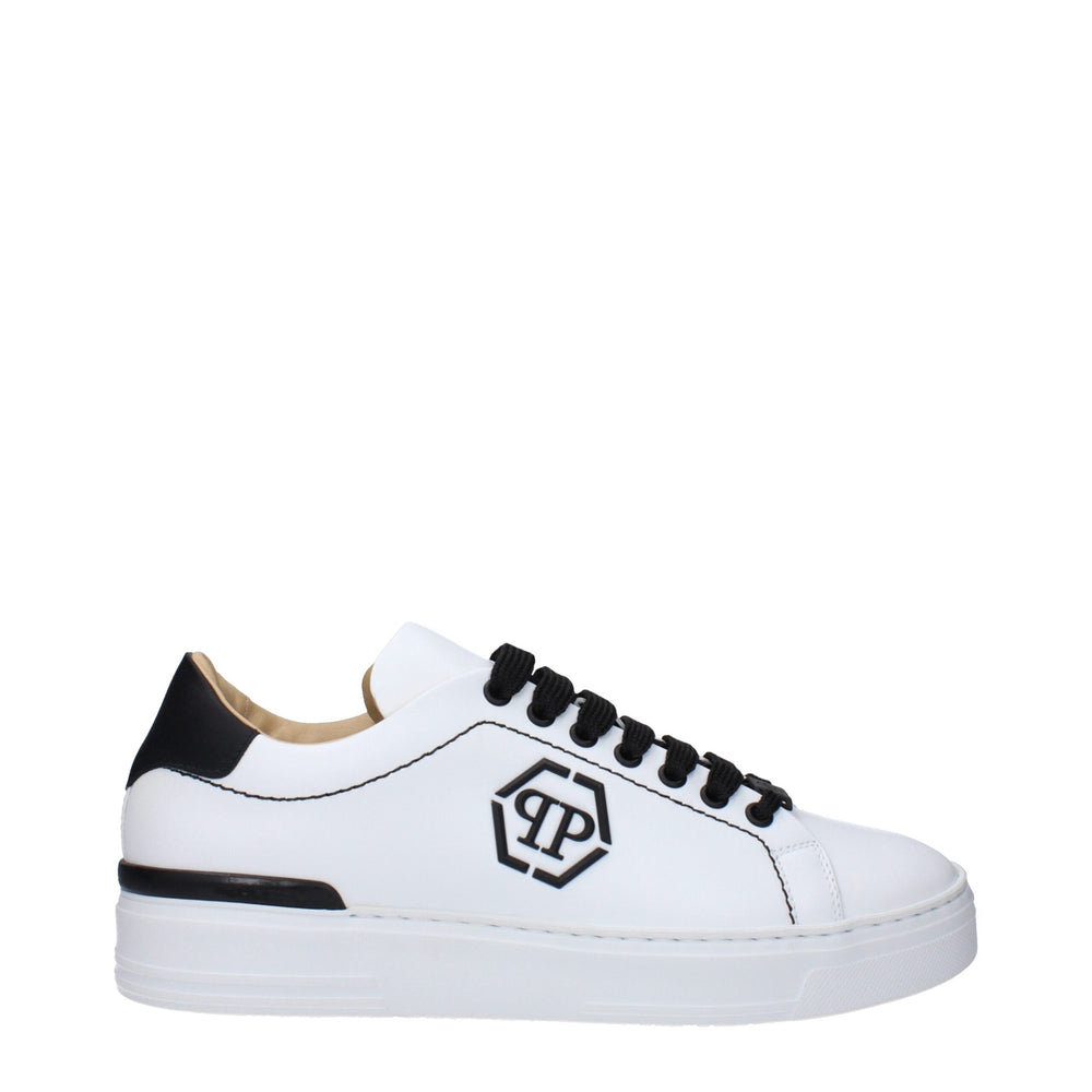 Weiße Leder-Sneaker mit niedrigem Schaft