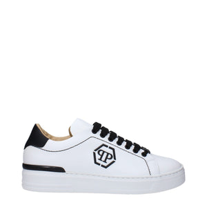 Weiße Leder-Sneaker mit niedrigem Schaft