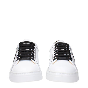 Weiße Leder-Sneaker mit niedrigem Schaft