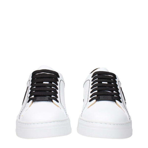 Weiße Leder-Sneaker mit niedrigem Schaft