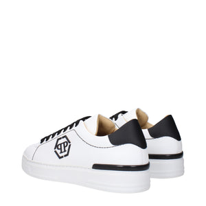 Weiße Leder-Sneaker mit niedrigem Schaft