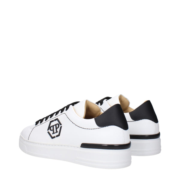 Weiße Leder-Sneaker mit niedrigem Schaft
