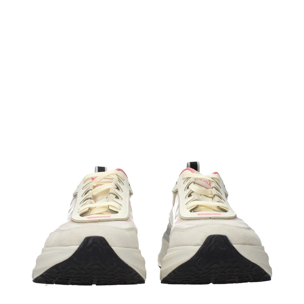 Beigefarbene Stoff-Sneaker mit dicker Sohle