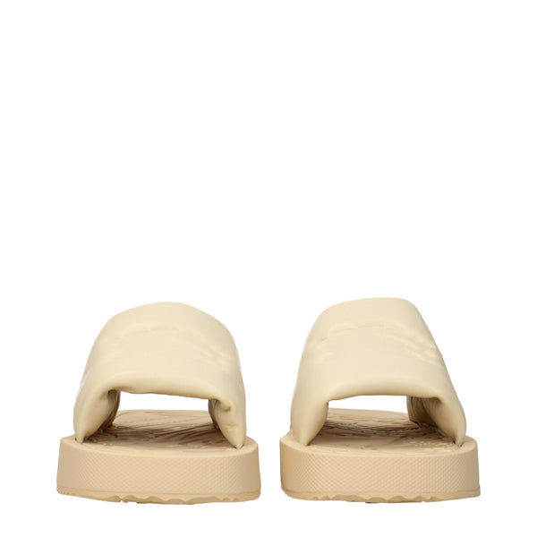 Beigefarbene Lederslipper