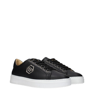 Schwarze Leder-Sneaker