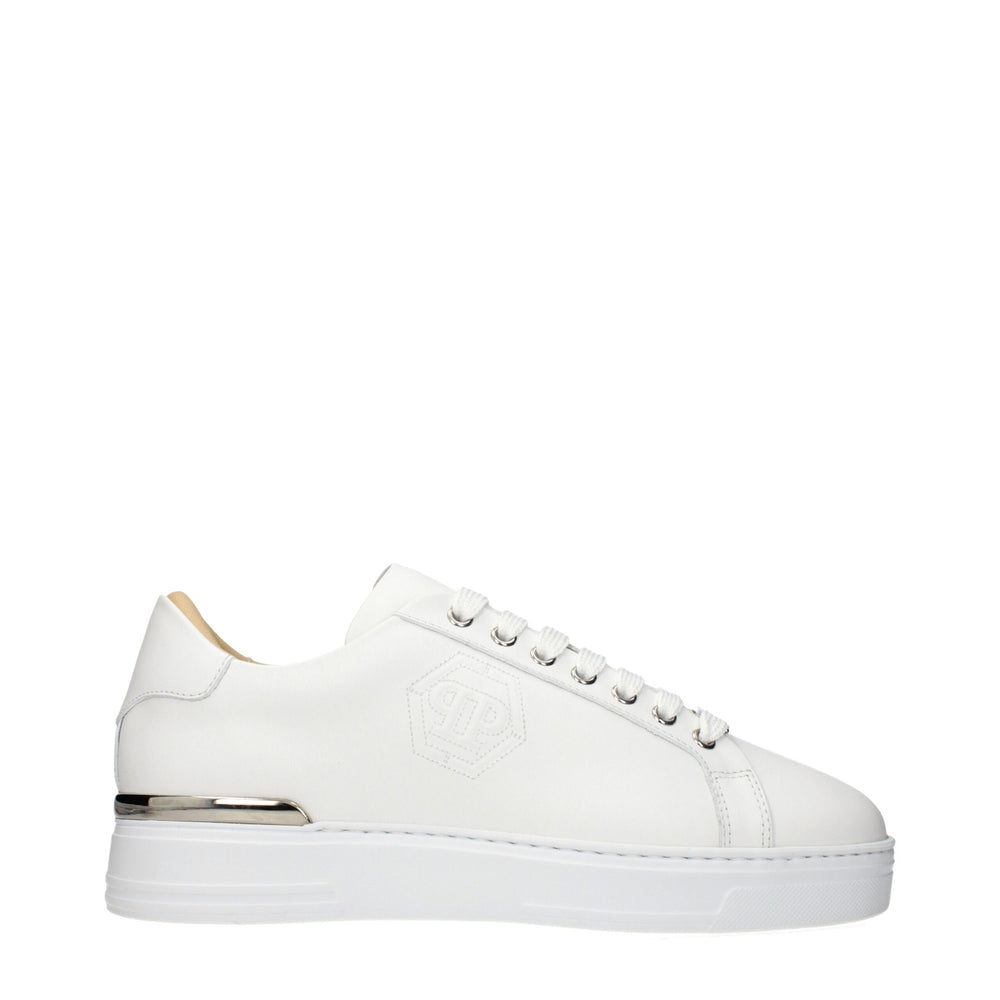 Weiße Leder-Sneaker mit niedrigem Schaft