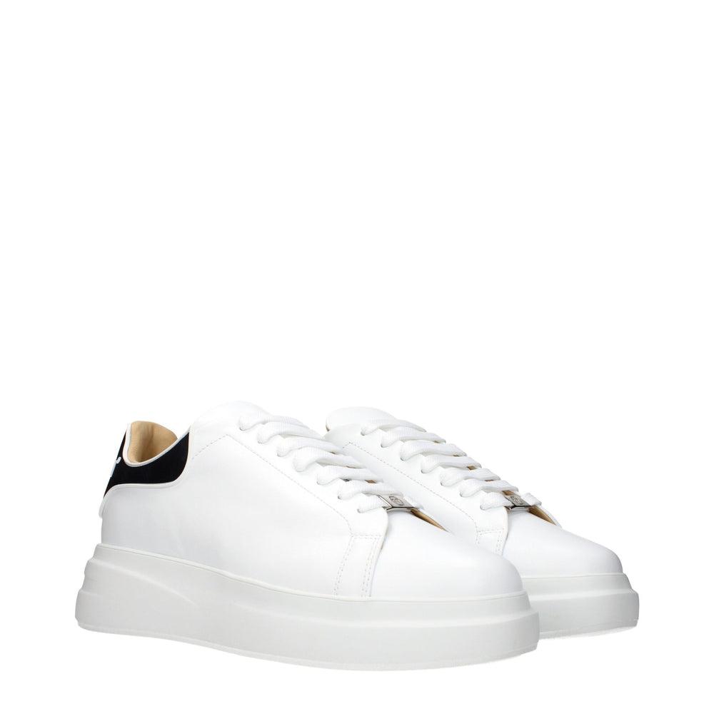 Weiße Leder-Sneaker mit niedrigem Schaft