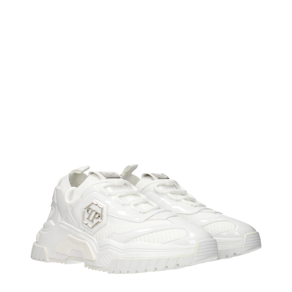 Weiße Chunky Sneakers aus Stoff