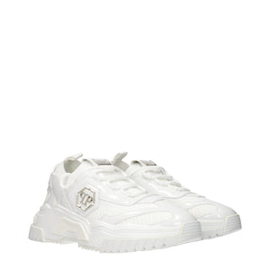 Weiße Chunky Sneakers aus Stoff