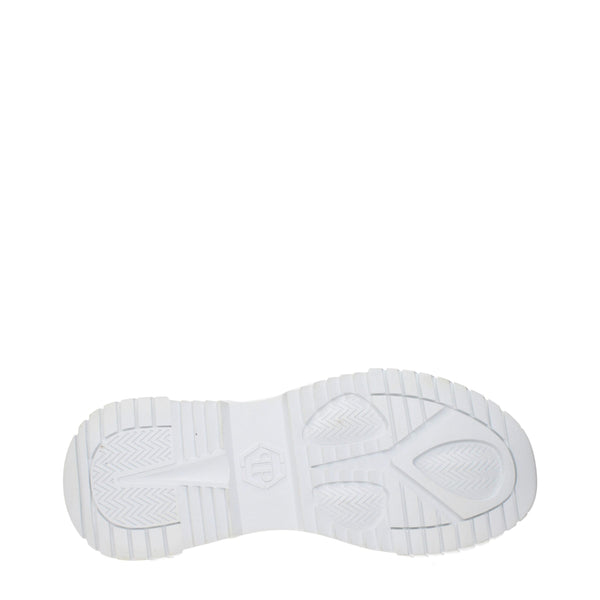 Weiße Chunky Sneakers aus Stoff