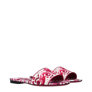 Fuchsiafarbene Stoff-Pantoffeln