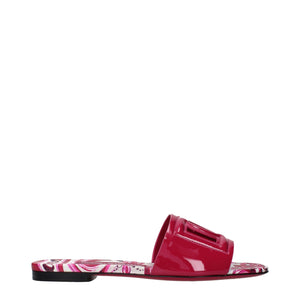 Rosa Leder-Pantoffeln