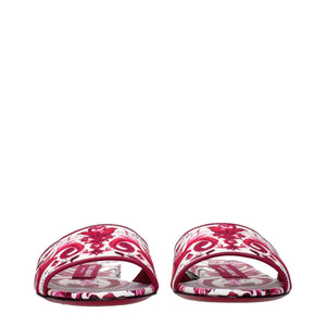 Fuchsiafarbene Stoff-Pantoffeln