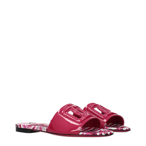 Rosa Leder-Pantoffeln