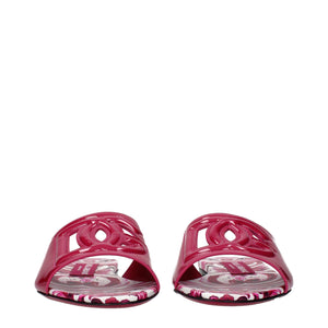 Rosa Leder-Pantoffeln