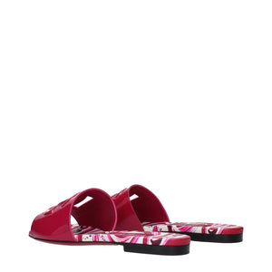 Rosa Leder-Pantoffeln